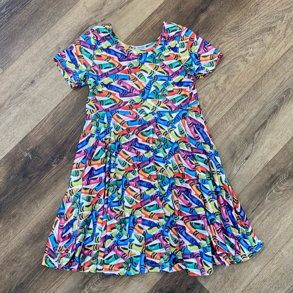 Mia Belle Girls Colorful Crayon Dress Back To School Outfit Size 8 Girl